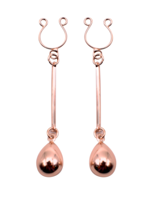 Bijou pince téton, forme perle doré rose - SO-0189